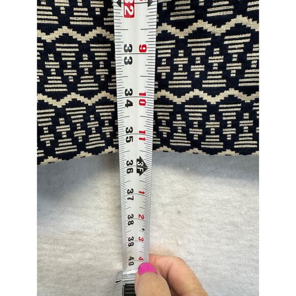 Loft 100%‎ Cotton Herring Bone Color Block Black Cream Dress Size 2 - Picture 6 of 9